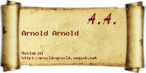 Arnold Arnold névjegykártya